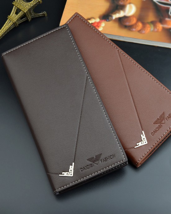 New Men's Wallet - Men's Long Money Clip, Vertical Thin Youth Soft Leather Pouch, Multi-Card Position Large Capacity Fashion Suit Bag