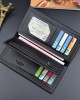 New Men's Wallet - Men's Long Money Clip, Vertical Thin Youth Soft Leather Pouch, Multi-Card Position Large Capacity Fashion Suit Bag