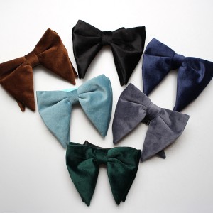 Velvet Bow Ties for Women: Plush Velvet Fashionable Large Horn Bow Ties for Women (Wholesale)