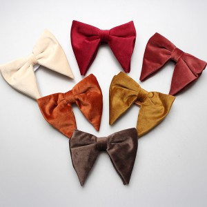 Velvet Bow Ties for Women: Plush Velvet Fashionable Large Horn Bow Ties for Women (Wholesale)