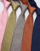 Factory direct supply, fashionable British-style jacquard imitation linen solid color tie, men's casual business tie.