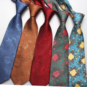 Men's Polyester Jacquard Business Ties: Solid Color Floral Casual High-End Ties (Factory Direct)