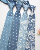 Factory-new narrow-fit casual men's and women's ties. Denim cotton printed logo ties, wholesale.