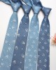 Factory-new narrow-fit casual men's and women's ties. Denim cotton printed logo ties, wholesale.