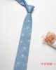 Factory-new narrow-fit casual men's and women's ties. Denim cotton printed logo ties, wholesale.