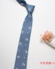 Factory-new narrow-fit casual men's and women's ties. Denim cotton printed logo ties, wholesale.