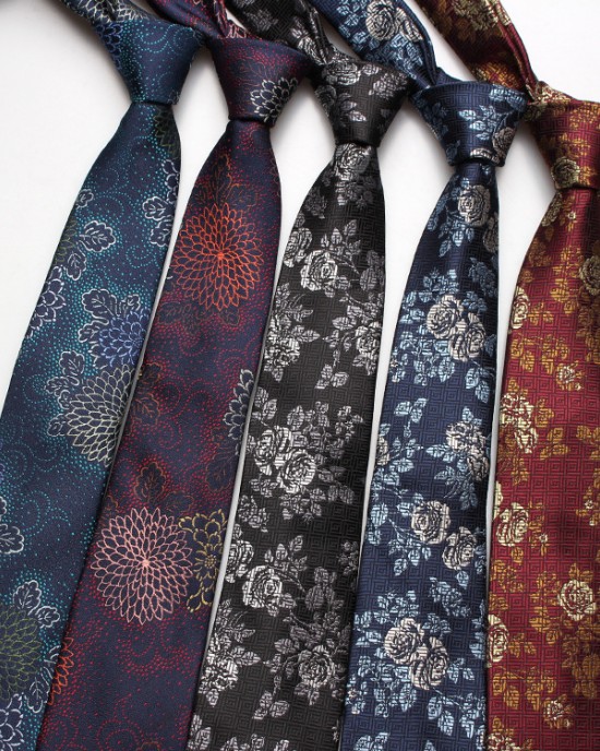 Fashionable casual floral leaf arrow-shaped men's tie in stock Business polyester jacquard suit ties for banquets