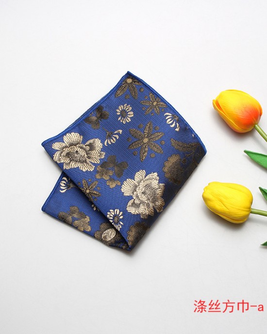 Polyester jacquard pocket squares, men's handkerchiefs, Chinese-style clothing accessories Men's Pocket Squares in Stock (Wholesale)