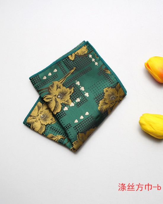 Polyester jacquard pocket squares, men's handkerchiefs, Chinese-style clothing accessories Men's Pocket Squares in Stock (Wholesale)