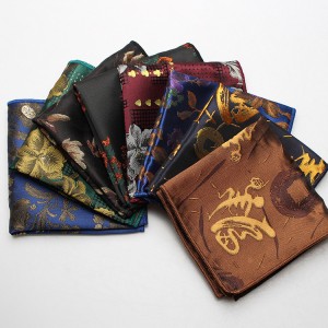 Polyester jacquard pocket squares, men's handkerchiefs, Chinese-style clothing accessories Men's Pocket Squares in Stock (Wholesale)