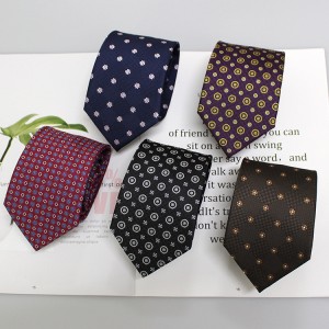 Men's jacquard polyester business tie manufacturers, ready-to-stock wholesale, classic trendy floral striped ties.