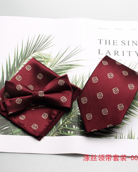 2023 new styles in stock. Men's formal suits for banquets, groomsmen, and groomsmen. Three-piece burgundy tie set.