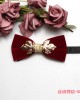 Factory in stock, trendy and personalized velvet inlaid burgundy bow ties, wedding banquet suit accessories