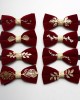 Factory in stock, trendy and personalized velvet inlaid burgundy bow ties, wedding banquet suit accessories