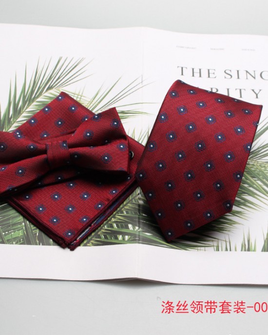 2023 new styles in stock. Men's formal suits for banquets, groomsmen, and groomsmen. Three-piece burgundy tie set.