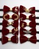 Factory in stock, trendy and personalized velvet inlaid burgundy bow ties, wedding banquet suit accessories