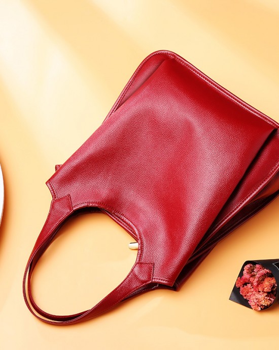 Top-grain cowhide women's handbags, new summer European and American fashion tote bags, genuine leather women's bags, single-shoulder crossbody bags