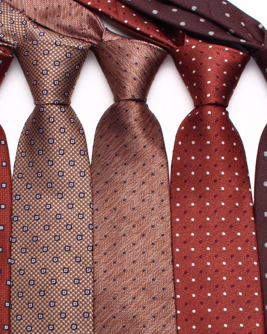 Lei'er new brown tie, 8cm men's business fashion polyester hand-tied tie in multiple colors.