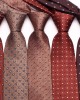Lei'er new brown tie, 8cm men's business fashion polyester hand-tied tie in multiple colors.