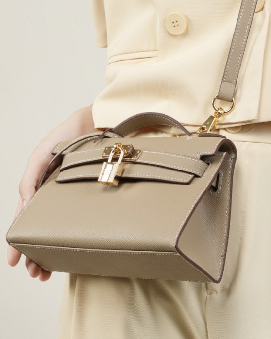 Spring and summer genuine leather Kelly bags, palm print mini, genuine leather chain bags, mini shoulder bags.