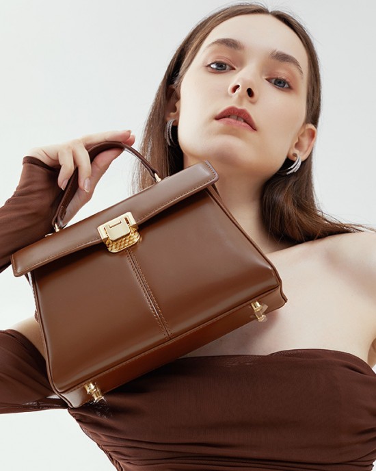 2025 new horseshoe buckle commuter genuine leather Kelly bag, a high-quality shoulder and crossbody handbag