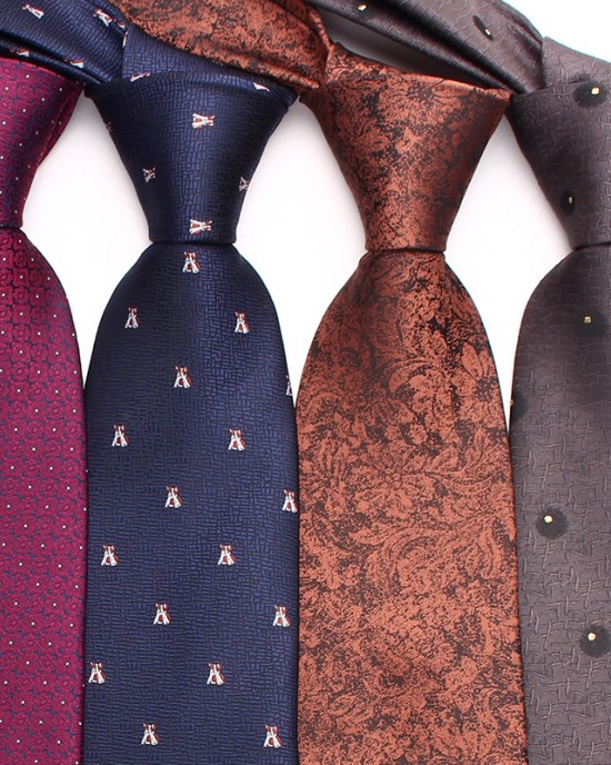 Lei'er burgundy tie, men's groomsmen wedding tie, yarn-dyed polyester business tie wholesale