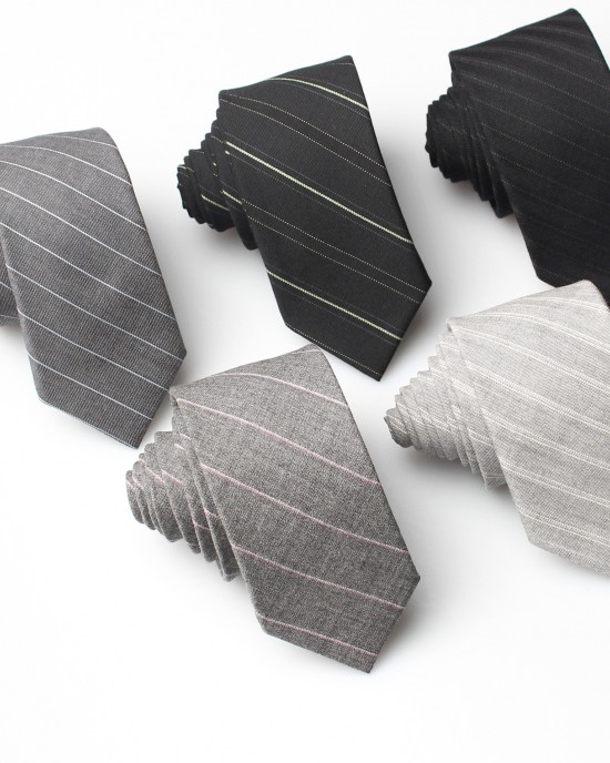 5.5cm men's business formal striped wool jacquard tie, groomsmen suit tie wholesale