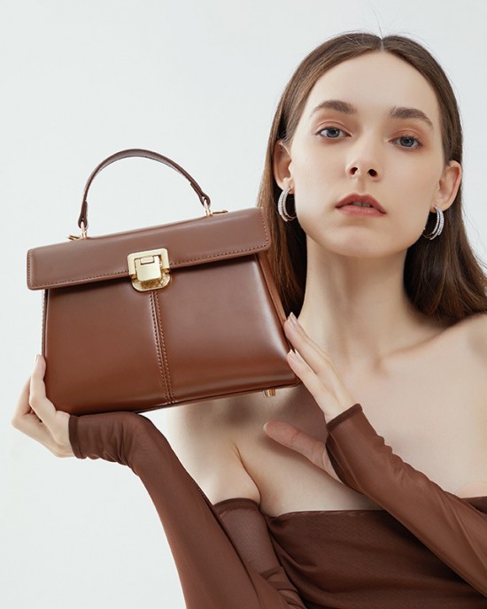 2025 new horseshoe buckle commuter genuine leather Kelly bag, a high-quality shoulder and crossbody handbag