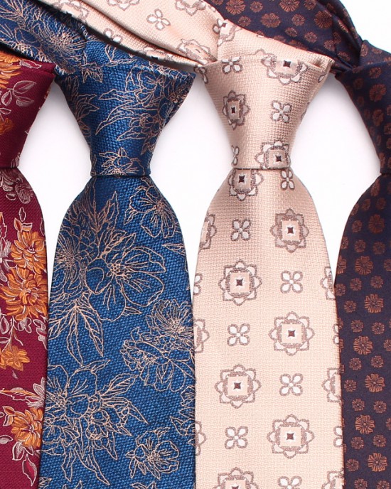 Lei'er new floral ties, men's business fashion, hand-tied polyester tie manufacturers, ready-to-stock wholesale, multiple colors available.