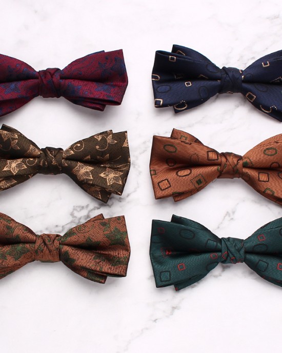 Men's groom's wedding bow ties, Chinese-style bow ties for formal photoshoots, stylish striped bow ties, available from manufacturers.