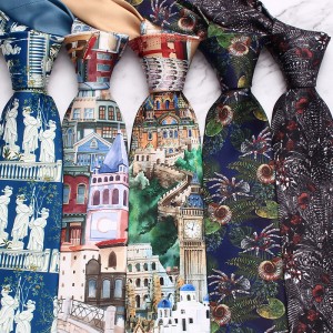 Leier men's personalized tie. 8cm Korean-style European and American floral tie, wedding groom tie manufacturer.