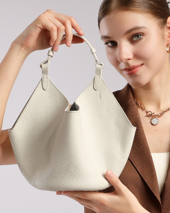 Original TC top-grain cowhide large-capacity vegetable basket genuine leather tote bag, a new summer trendy mother-and-child commuter bag