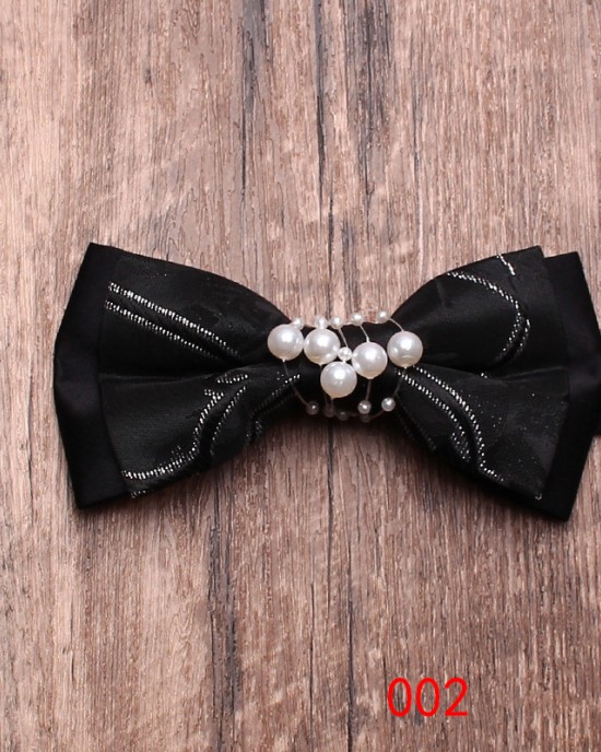 In-Stock Black Bow Ties for Men, Groomsmen, Wedding Suits, Wedding Photography, Personalized Fashion Pearl Accessories, Bow Ties
