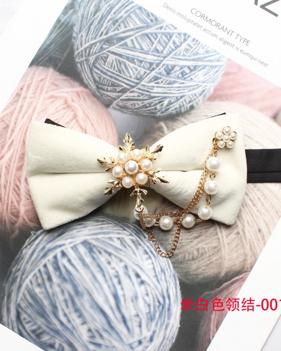 Groom's wedding formal bow ties with diamond embellishments, Korean-style British red wedding bow ties wholesale
