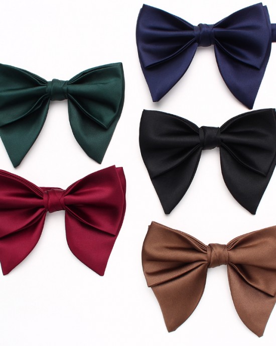 Men's bow tie tuxedos, large horn bow ties, solid color, male groomsmen's pointed bow ties, banquet performance bow ties