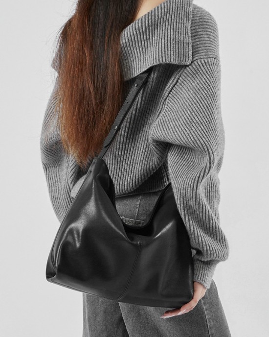 2025 new cowhide women's shoulder bag, large capacity, Hobo spring and summer versatile genuine leather large bag.