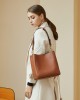 2025 spring/summer new top-grain cowhide retro genuine leather women's bag, large-capacity bucket bag, versatile shoulder/crossbody bag