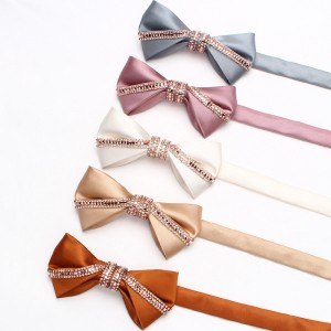 Golden bow ties, men's diamond bow ties, stylish Korean-style bow ties for groomsmen and groomsmen, wholesale