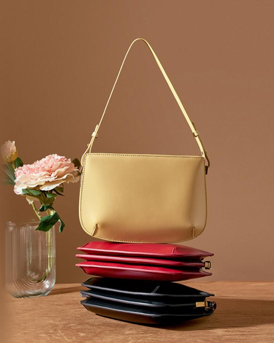 Luxury genuine leather underarm bag for women, 2025 new cowhide Simple and versatile shoulder and crossbody handbag