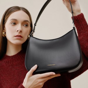 High-end genuine leather women's underarm bag, 2025 spring/summer new niche design women's bag, fashionable white shoulder bag