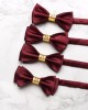 Red wedding tie with a "happiness" character, solid-color wedding bow ties for groomsmen, formal wedding bow ties, bow tie ties for suits