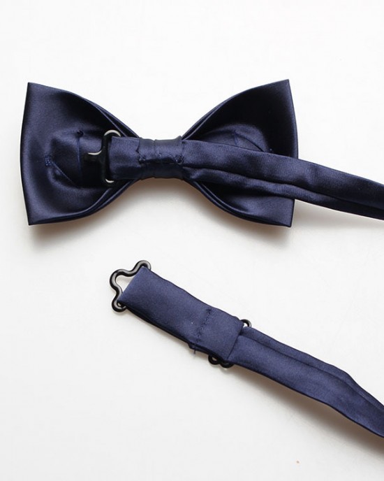 Men's formal suit, British-Korean style crew-cut bow tie, groom wedding, red, black, navy blue, metal bow tie