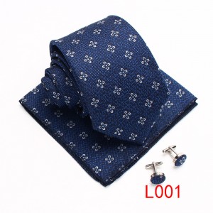 Leier floral polyester three-piece suits, gentleman's fashionable and casual men's ties, handkerchiefs, and cufflinks.