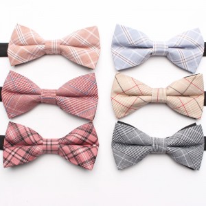 New polyester cotton flower bow ties, men's and women's casual fashion shirt and plaid skirt accessories, plaid bow ties, ready for wholesale.
