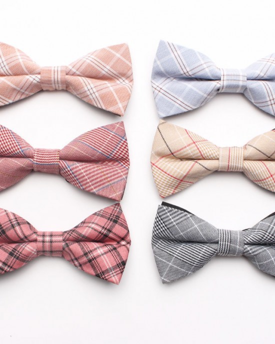 New polyester cotton flower bow ties, men's and women's casual fashion shirt and plaid skirt accessories, plaid bow ties, ready for wholesale.