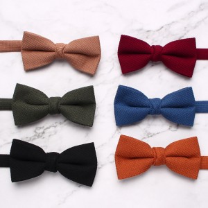 Leier in stock solid-color bow ties for men, knitted cotton bow ties for banquets and performances, and personalized bow ties for shirts and formal wear