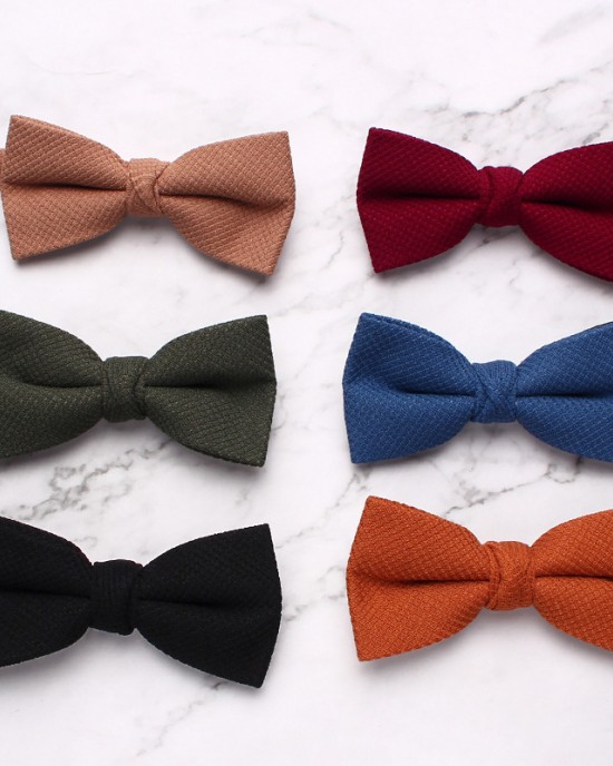 Leier in stock solid-color bow ties for men, knitted cotton bow ties for banquets and performances, and personalized bow ties for shirts and formal wear