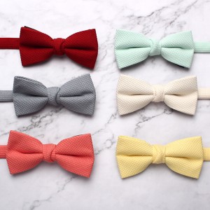 Leier in stock solid-color bow ties for men, knitted cotton bow ties for banquets and performances, and personalized bow ties for shirts and formal wear