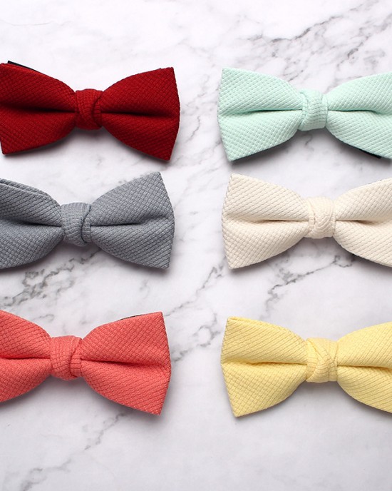 Leier in stock solid-color bow ties for men, knitted cotton bow ties for banquets and performances, and personalized bow ties for shirts and formal wear