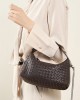 2025 new niche genuine leather woven dumpling bag, sheepskin chain crossbody bag, pillow bag, handbag for women